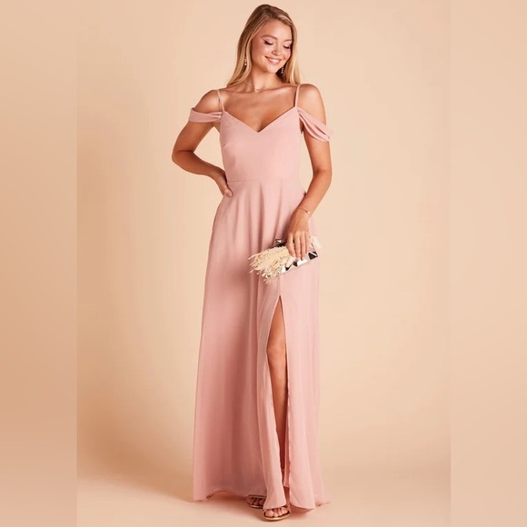 NWT Birdy Grey Dress DEVIN CONVERTIBLE Dress CHIFFON DUSTY ROSE Large Formal - Picture 2 of 8